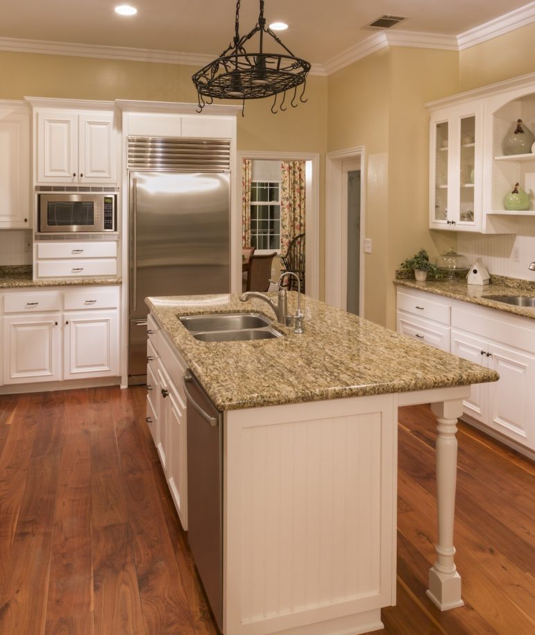 cream colored custom rustic kitchen