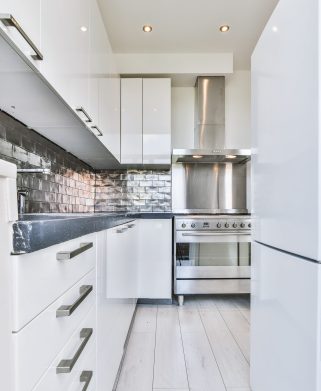 Interior of a beautiful kitchen in modern apartment