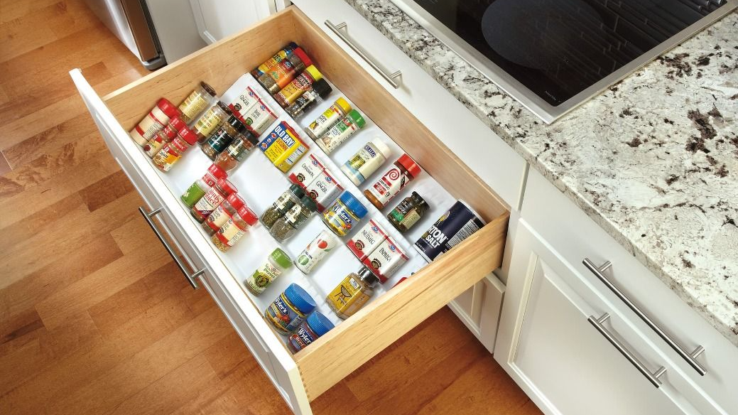 spice tray cabinet organization